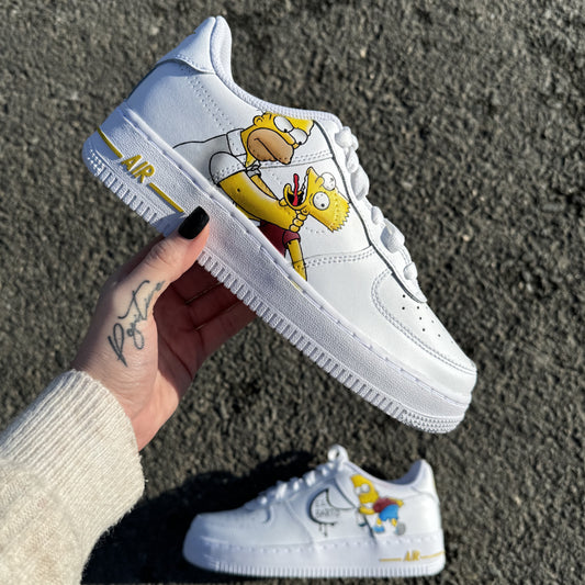 Custom Nike Air Force 1 Homer étrangle Bart