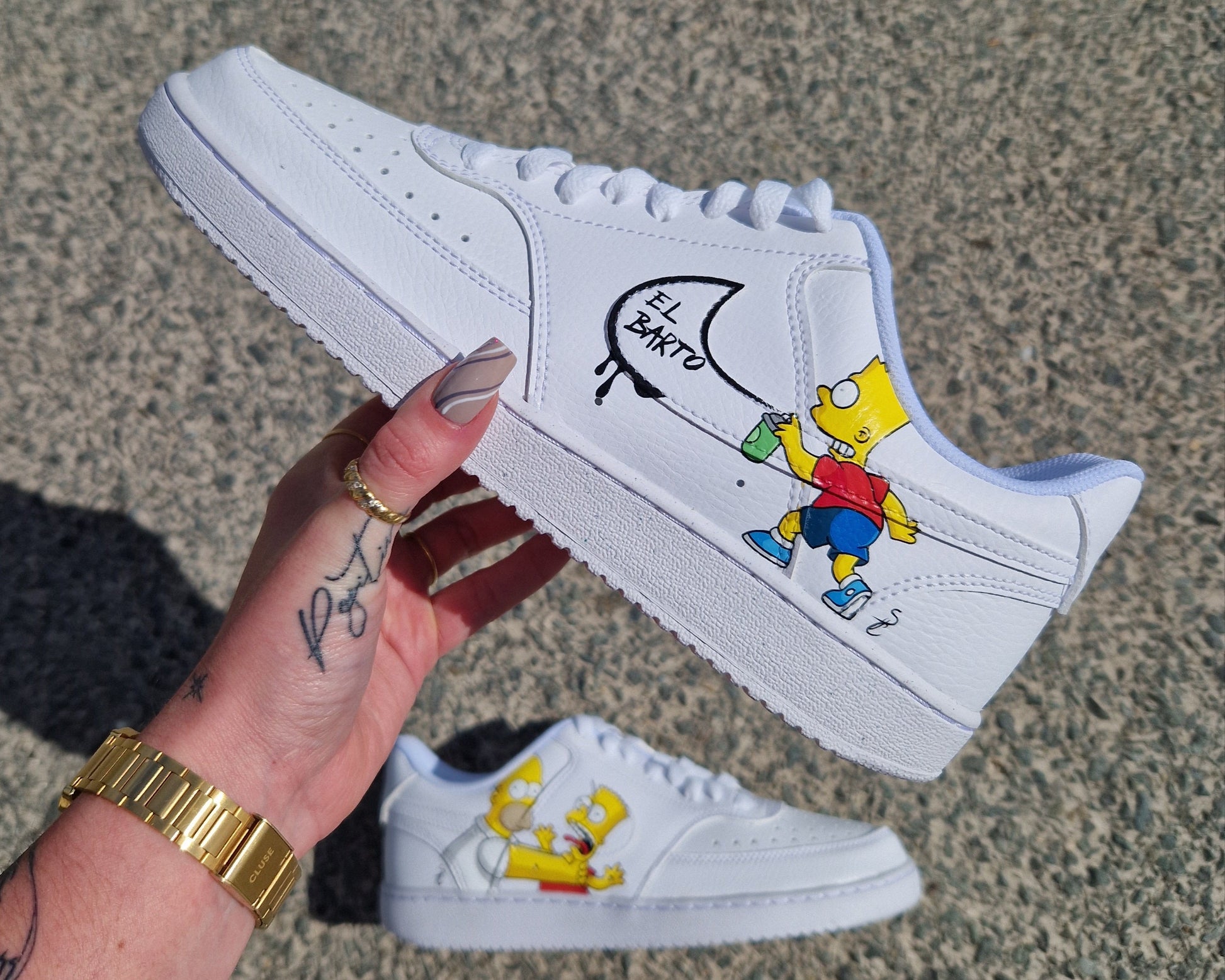 Custom Court Vision Low Bart tague le swoosh "El Barto" – peinture Simpsons